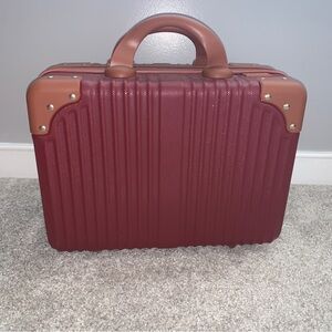 PUICHE burgundy 14” mini suitcase / carry on bag. 💼 New
